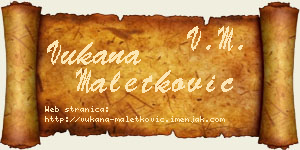 Vukana Maletković vizit kartica
